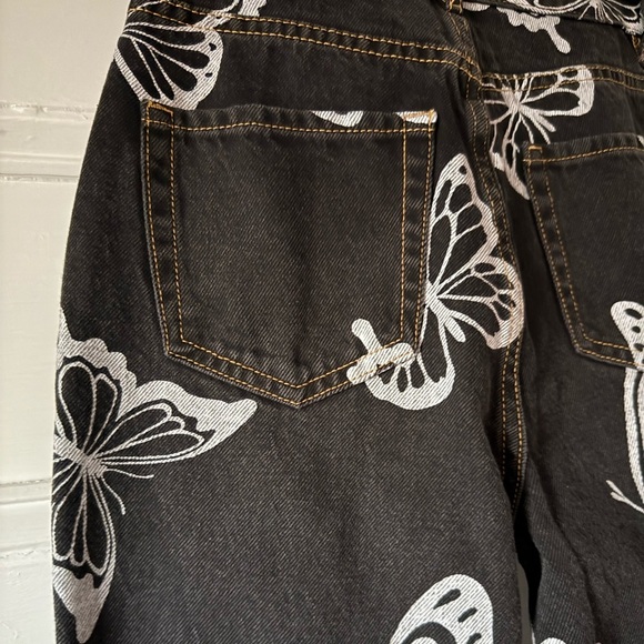 PacSun Eco Women’s Butterfly High Waisted & Rise Straight Cropped Black Jeans 25 - Picture 14 of 15